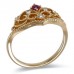 14K Yellow Gold Ruby With Diamond Ring