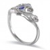 14K White Gold Sapphire With Diamond Ring