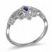 14K White Gold Sapphire With Diamond Ring