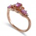 14K Rose Gold Pink Sapphire With Diamond Ring