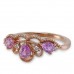 14K Rose Gold Pink Sapphire With Diamond Ring