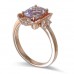 14K Rose Gold Amethyst With Diamond Ring