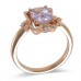 14K Rose Gold Amethyst With Diamond Ring