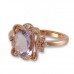 14K Rose Gold Amethyst With Diamond Ring