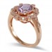 14K Rose Gold Pink Amethyst with Diamond Rimg