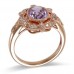 14K Rose Gold Pink Amethyst with Diamond Rimg