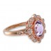 14K Rose Gold Pink Amethyst with Diamond Rimg