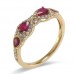 14K Yellow Gold Ruby With Diamond Ring