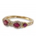 14K Yellow Gold Ruby With Diamond Ring