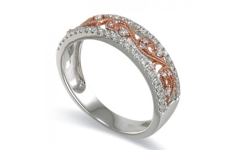 14K Rose & White Gold Diamond Ring