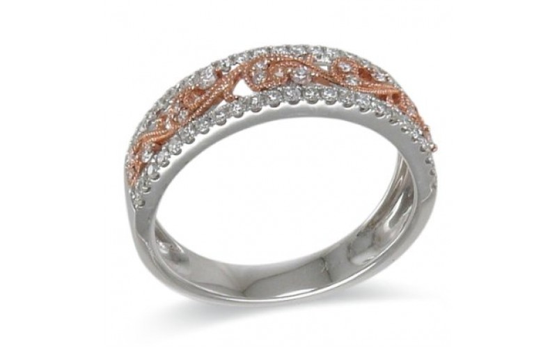 14K Rose & White Gold Diamond Ring