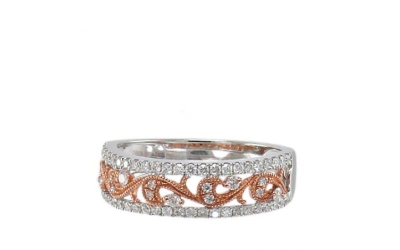 14K Rose & White Gold Diamond Ring