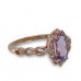 14K Rose Gold Amethyst With Diamond Ring