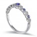 14K White Gold Sapphire With Diamond Ring