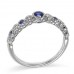 14K White Gold Sapphire With Diamond Ring