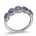 14K White Gold Sapphire With Diamond Ring