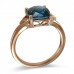 14K Rose Gold London BlueTopaz With Diamond Ring