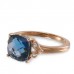 14K Rose Gold London BlueTopaz With Diamond Ring