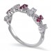 14K White Gold Ruby With Diamond Ring