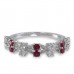 14K White Gold Ruby With Diamond Ring