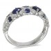 14K White Gold Sapphire With Diamond Ring