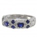 14K White Gold Sapphire With Diamond Ring