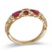 14K Yellow Gold Ruby With Diamond Ring