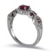 14K White Gold Ruby With Diamond Ring