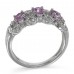 14K White Gold Pink Sapphire With Diamond Ring