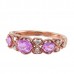 14K Rose Gold Pink Sapphire With Diamond Ring