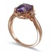 14K Rose Gold Amethyst With Diamond Ring