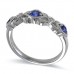 14K White Gold Sapphire With Diamond Ring