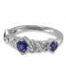 14K White Gold Sapphire With Diamond Ring