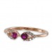 14K Rose Gold Ruby With Diamond Ring