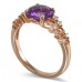 14K Rose Gold Amethyst With Diamond Ring