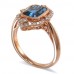 14K Rose Gold London BlueTopaz With Diamond Ring