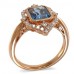 14K Rose Gold London BlueTopaz With Diamond Ring