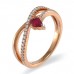 14K Rose Gold Ruby With Diamond Ring