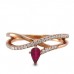 14K Rose Gold Ruby With Diamond Ring