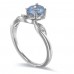 14K White Gold Aquamarine With Diamond Ring