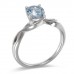 14K White Gold Aquamarine With Diamond Ring