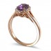 14K Rose Gold Amethyst With Diamond Ring