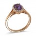 14K Rose Gold Amethyst With Diamond Ring