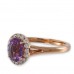 14K Rose Gold Amethyst With Diamond Ring