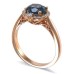 14K Rose Gold London BlueTopaz With Diamond Ring