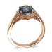 14K Rose Gold London BlueTopaz With Diamond Ring