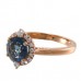 14K Rose Gold London BlueTopaz With Diamond Ring