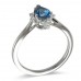 14K White Gold London BlueTopaz With Diamond Ring