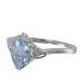 14K White Gold Aquamarine With Diamond Ring