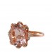 14K Rose Gold MorganiteWith Diamond Ring